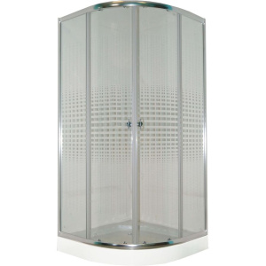 Душевой уголок Parly Z9111 90x90, с поддоном, профиль хром, стекло прозрачное с узором