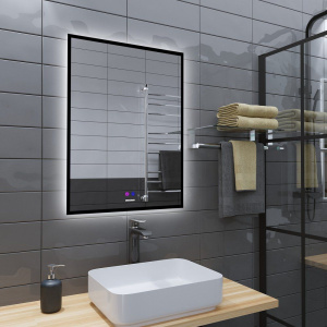 Зеркало Grossman Pragma-норма Black 60 с подсветкой, с антизапотевателем Зеркало Grossman Pragma-норма Black 60 с подсветкой, с антизапотевателем