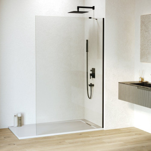 Душевая перегородка RGW Walk In WA-110B 120x195, профиль черный, стекло прозрачное 8 мм