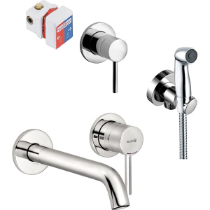 Комплект Гигиенический душ Kludi Bozz 389990576 со смесителем, С ВНУТРЕННЕЙ ЧАСТЬЮ + Смеситель 382450576 хром