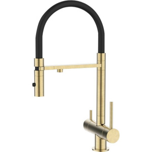 Смеситель для кухни IDDIS Ace ACEMGFFi05 матовое золото, с гибким изливом