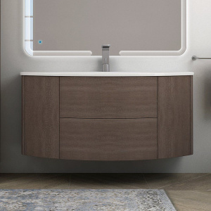 Тумба с раковиной Cezares Eden 120 rovere scuro soft, раковина 50178