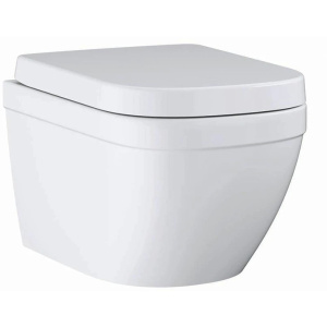 Унитаз подвесной с сиденьем микролифт Grohe Euro Ceramic 39554000 безободковый