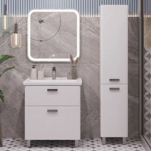 Мебель для ванной SanStar Gretta 60 напольная, белая, раковина Sanita luxe Fest 60