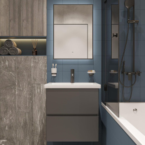 Мебель для ванной STWORKI Колдинг 60 антрацит, с раковиной Como 60 Мебель для ванной STWORKI Колдинг 60 антрацит, с раковиной Como 60