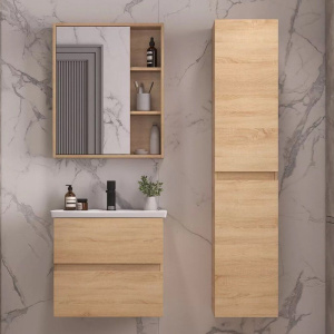 Мебель для ванной SanStar Тоскана 60 дуб сонома светлый, раковина Kirovit Фостер 60