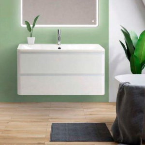 Тумба с раковиной BelBagno Albano 100 подвесная, bianco lucido