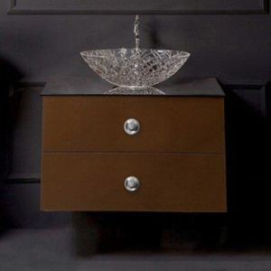 Тумба с раковиной Armadi Art NeoArt 80 шоколад с ручками Flora хром