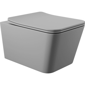 Унитаз подвесной Aqueduto Macio MAC0130 безободковый, с микролифтом, серый матовый