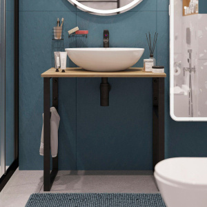 Консоль DIWO Элиста 80 светлое дерево, с раковиной Moduo 55 Leaf Консоль DIWO Элиста 80 светлое дерево, с раковиной Moduo 55 Leaf