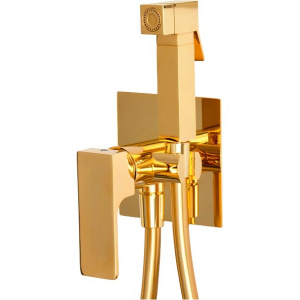 Гигиенический душ Remer Absolute AU65DO золотой глянцевый, со смесителем, С ВНУТРЕННЕЙ ЧАСТЬЮ
