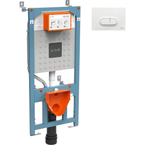 Система инсталляции для унитазов VitrA V12 762-5800-01 с кнопкой смыва  Loop 740-0500 белой глянцевой