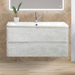 Тумба с раковиной BelBagno Albano 80 подвесная, cemento verona grigio Тумба с раковиной BelBagno Albano 80 подвесная, cemento verona grigio