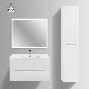 Мебель для ванной Vincea Mia Slim 90, 2 ящика, белая глянцевая Мебель для ванной Vincea Mia Slim 90, 2 ящика, белая глянцевая