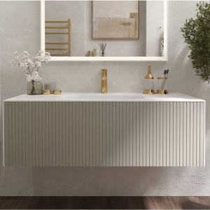 Тумба с раковиной STWORKI Олланд 120 бежево-серая