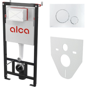 Система инсталляции для унитазов AlcaPlast AM101/1120-4:1 RU M671-0001 кнопка смыва хром
