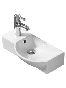 Раковина подвесная глянцевая белая 505х235х125 WeltWasser AISBACH 7950 GL-WT L (10000008692)