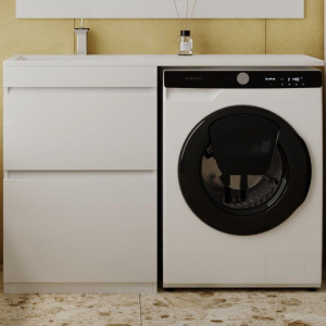 Тумба с раковиной Style Line Даллас 120, Люкс Plus напольная, белая L Тумба с раковиной Style Line Даллас 120, Люкс Plus напольная, белая L