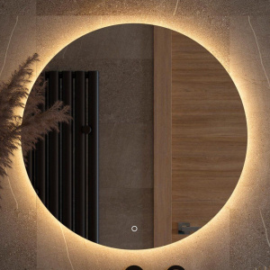 Зеркало круглое Defesto Opti DF 2854S 70 с LED-подсветкой, 3000К, сенсорный выключатель