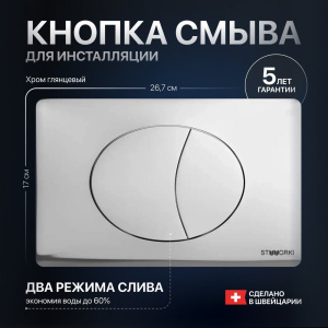 Кнопка смыва STWORKI 230822 хром глянцевый Кнопка смыва STWORKI 230822 хром глянцевый