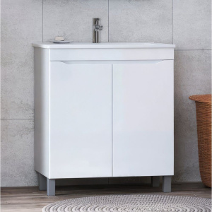 Тумба с раковиной Vigo Grani 75 напольная, 2 дверцы, белая