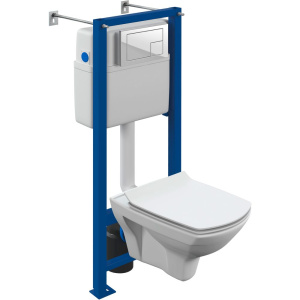 Комплект Cersanit Carina кнопка смыва белая, микролифт Комплект Cersanit Carina кнопка смыва белая, микролифт