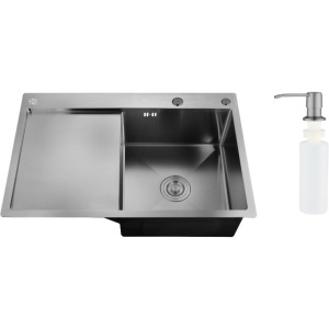Мойка кухонная РМС MRK-7851BL-R c дозатором, графит Мойка кухонная РМС MRK-7851BL-R c дозатором, графит