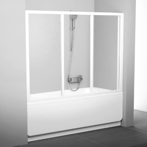 Шторка на ванну Ravak Supernova AVDP3-160 Transparent, профиль белый