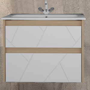 Тумба с раковиной ASB-Mebel Диана 60 белый, дуб янтарный