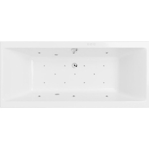 Акриловая ванна Excellent Pryzmat Slim WAEX.PRY18S.RELAX 180x80 см, с гидромассажем, с каркасом, со сливом-переливом