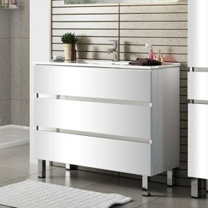 Тумба с раковиной Sanvit Кубэ -3 70 белый глянец