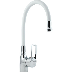 Смеситель для кухни Славен Прораб Ц СЛ-ОД-Ц2Б с гибким изливом, белый
