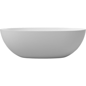 Ванна из искусственного камня WHITECROSS Diamond 170x85 см, отдельностоящая, овальная, с донным клапаном, белый глянец