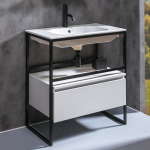 Тумба с раковиной Armadi Art Loft 80 белая, напольная