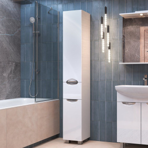 Шкаф-пенал Vigo Callao белый, с бельевой корзиной Шкаф-пенал Vigo Callao белый, с бельевой корзиной