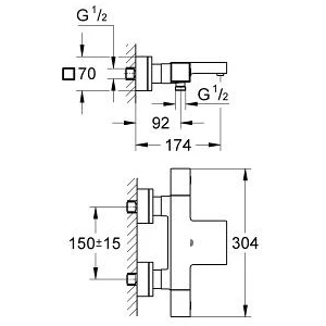 Термостат для ванны с душем Grohe Grohtherm Cube 34497000