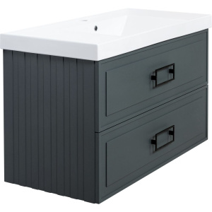 Тумба с раковиной La Fenice Cubo Twin 100 серая