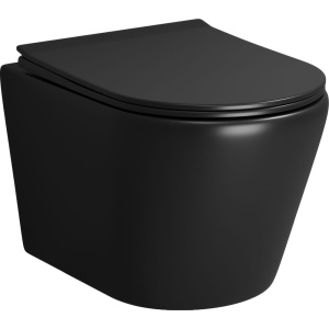 Унитаз подвесной Grossman Fly GR-4478BMS безобоковый, с микролифтом, черный матовый Унитаз подвесной Grossman Fly GR-4478BMS безобоковый, с микролифтом, черный матовый