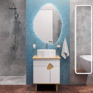 Мебель для ванной VOQ Sense 60, ultra white&natural oak