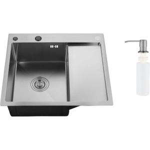 Мойка кухонная РМС MRK-5851BL-L c дозатором, графит Мойка кухонная РМС MRK-5851BL-L c дозатором, графит