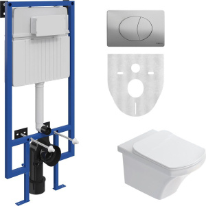 Комплект Унитаз подвесной STWORKI Хальмстад SETK2804-0606-001-1-6000 с микролифтом + Инсталляция 510162 + Кнопка 230822 хром глянцевый Комплект Унитаз подвесной STWORKI Хальмстад SETK2804-0606-001-1-6000 с микролифтом + Инсталляция 510162 + Кнопка 230822 хром глянцевый