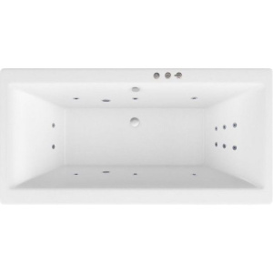 Акриловая ванна Excellent Pryzmat Slim WAEX.PRY18S.SMART 180x80 см, с гидромассажем, с каркасом, со сливом-переливом