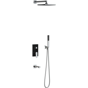 Душевой комплект Teska Ciera AS3300B С ВНУТРЕННЕЙ ЧАСТЬЮ, черное стекло