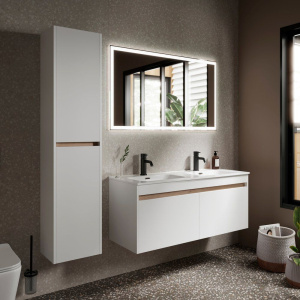 Мебель для ванной Sancos Smart двойная 120 см, белый глянец