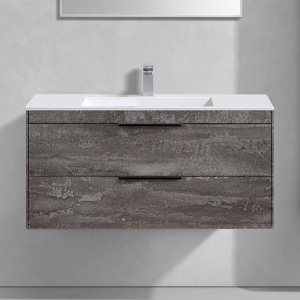 Тумба с раковиной Vincea Chiara 2D 100, 2 ящика, камень, с белой раковиной Тумба с раковиной Vincea Chiara 2D 100, 2 ящика, камень, с белой раковиной