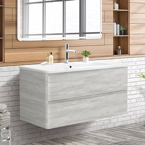Тумба с раковиной BelBagno Albano-Cer 105 подвесная, rovere vintage bianco Тумба с раковиной BelBagno Albano-Cer 105 подвесная, rovere vintage bianco