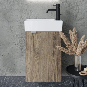 Тумба с раковиной Sancos Mini 35 R подвесная, дуб чарльстон