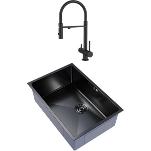 Комплект Мойка кухонная Mixline 548573 черный графит + Смеситель IDDIS Ace ACEBLFFi05 черный матовый, с гибким изливом Комплект Мойка кухонная Mixline 548573 черный графит + Смеситель IDDIS Ace ACEBLFFi05 черный матовый, с гибким изливом