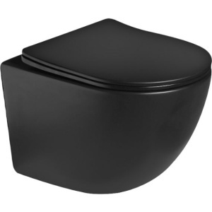 Унитаз подвесной SantiLine SL-5018MB безободковый, с микролифтом