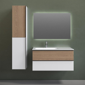 Мебель для ванной Sancos Delta 100 L дуб светлый, белый Мебель для ванной Sancos Delta 100 L дуб светлый, белый